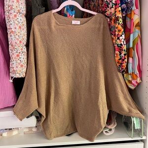 Cozy Tan Poncho Blouse